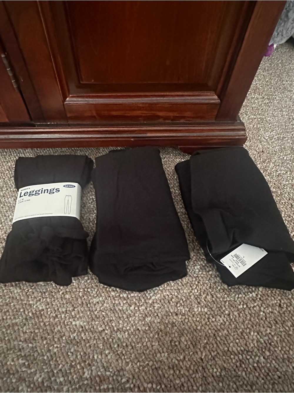 ✨ 3 Pairs Brand New Old Navy Bow Leggings Knots Black Size Large ✨